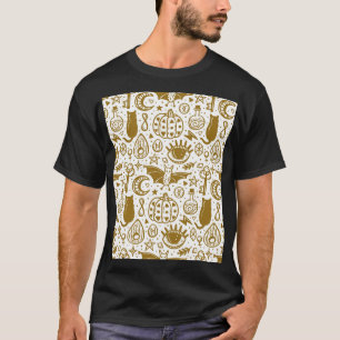 Halloween goldfarbene, nahtlose Silhouette. T-Shirt