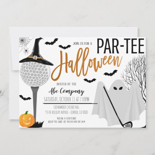 Halloween Golf Party Einladung (Vorderseite)
