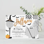 Halloween Golf Party Einladung (Stehend Vorderseite)