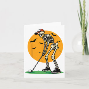 Halloween Golf Skeleton Golfer Funny Halloween Gol Karte