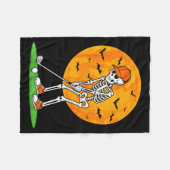 Halloween Golf Skeleton Soky Golfer Halloween Golf Fleecedecke (Vorderseite (Horizontal))