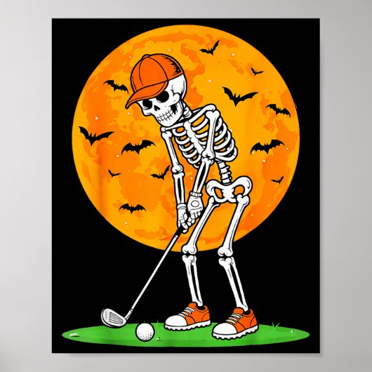 Halloween Golf Skeleton Soky Golfer Halloween Golf Poster (Vorne)