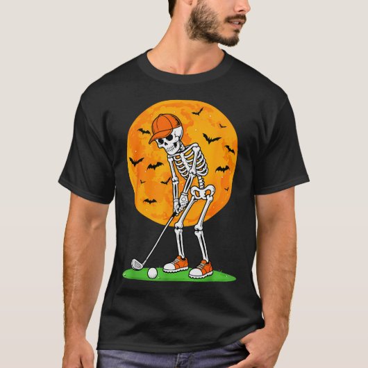 Halloween Golf Skeleton Soky Golfer Halloween Golf T-Shirt (Vorderseite)