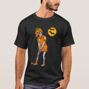 Halloween Golf Skelett Vintage Lustiger Golf Hallo T-Shirt