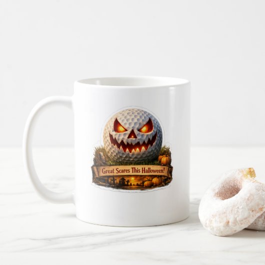 Halloween-Golf-Tasse Kaffeetasse (Mit Donut)
