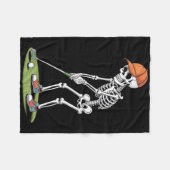 Halloween Golfer Golf Player Skeleton Golf Funny m Fleecedecke (Vorderseite (Horizontal))