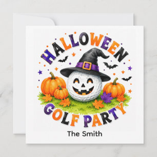 Halloween-Golfparty-Hexenhut Golfball  Einladung