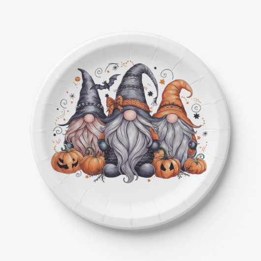 Halloween-Gonks Pappteller (Vorderseite)