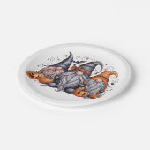 Halloween-Gonks Pappteller (Schrägansicht)