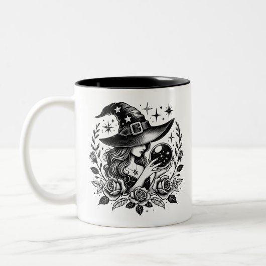 Halloween Good Hexe Zweifarbige Tasse (Links)