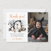 Halloween Goose Geburtstagsparty Foto Dankeskarte (Vorderseite)