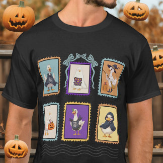 Halloween Goose Retro Briefmarke T-Shirt