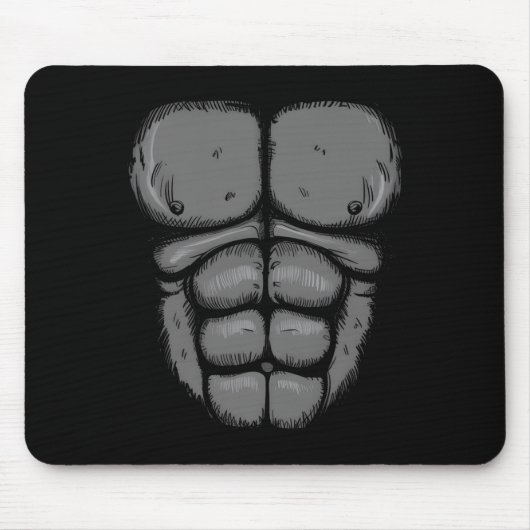 Halloween-Gorilla-Affen-Bauch-Brust-Kostüm Männer Mousepad (Vorne)