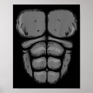 Halloween-Gorilla-Affen-Bauch-Brust-Kostüm Männer Poster