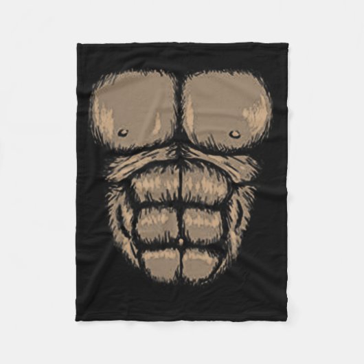 Halloween Gorilla Brustkostüm Niedlicher Affenmusk Fleecedecke (Vorderseite)