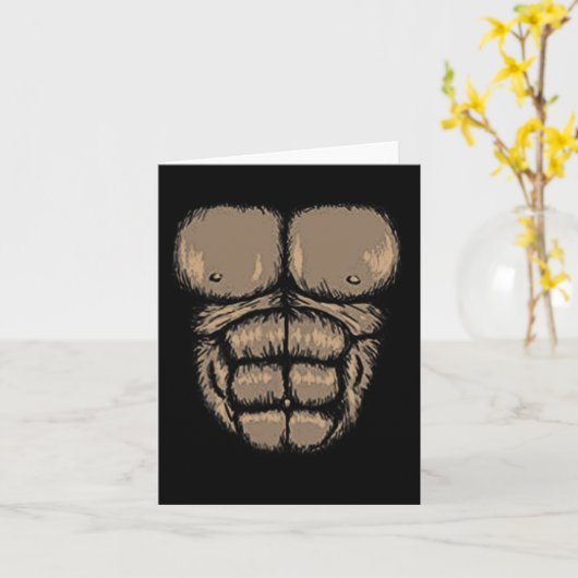 Halloween Gorilla Brustkostüm Niedlicher Affenmusk Karte (Gelbe Blume)