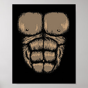 Halloween Gorilla Brustkostüm Niedlicher Affenmusk Poster