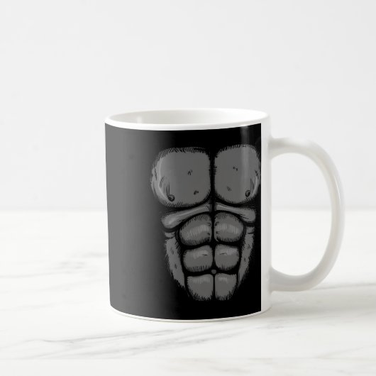 Halloween Gorilla Monkey Bauch Brustkostüm Männer  Kaffeetasse (Rechts)