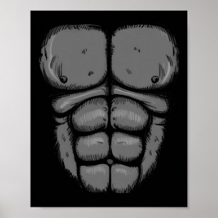 Halloween Gorilla Monkey Bauch Brustkostüm Männer  Poster