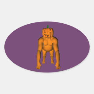 Halloween Gorilla Ovaler Aufkleber