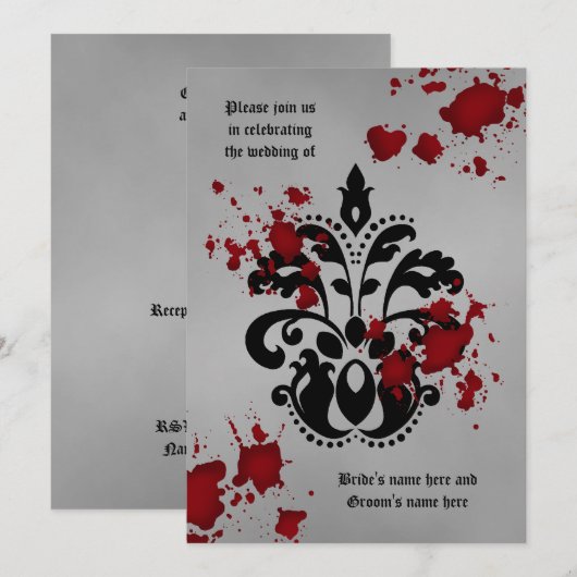 Halloween Goth Hochzeit Einladung (Vorne/Hinten)