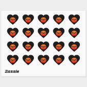 Halloween Goth Orange Herz mit Bat Wings Sticker (Blatt)