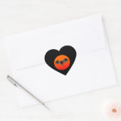 Halloween Goth Orange Herz mit Bat Wings Sticker (Umschlag)