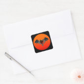 Halloween Goth Orange Herz mit Bat Wings Sticker (Umschlag)