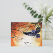 Halloween Goth Raven Crow Moon Szene Postkarte (Stehend Vorderseite)