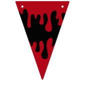 Halloween Goth Red Black Dripping Blopping Pattern Wimpelkette (Dritte Fahne)