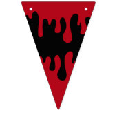 Halloween Goth Red Black Dripping Blopping Pattern Wimpelkette (Zweite Fahne)