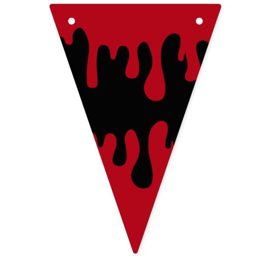 Halloween Goth Red Black Dripping Blopping Pattern Wimpelkette (Erste Fahne)