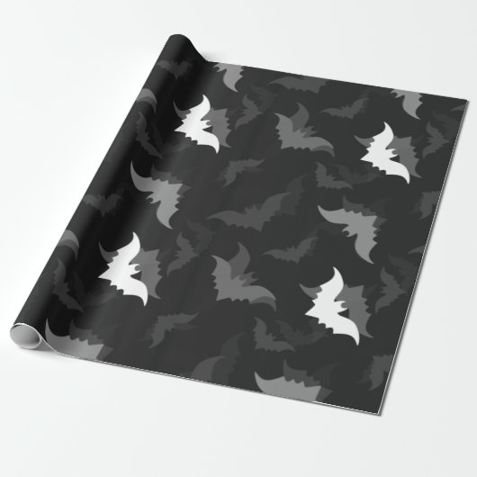 Halloween-Goth-Schwarze Fledermäuse Geschenkpapier (Ungerollt)