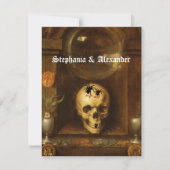 Halloween, Goth, Skull, individuelle Einladung (Vorderseite)