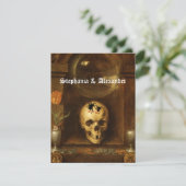 Halloween, Goth, Skull, individuelle Einladung (Stehend Vorderseite)