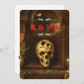 Halloween Goth, Skull, Spiders RSVP-Karten Einladung (Vorne/Hinten)