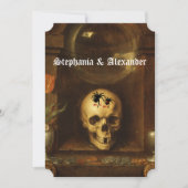 Halloween Goth, Skull, Spinnen Einladung (Vorderseite)