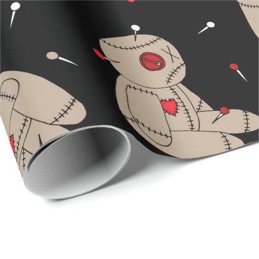 Halloween-Goth-Voodoo Geschenkpapier (Rolleneckpunkt)