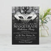 Halloween Gothic Bat Masquerade Party Einladung (Stehend Vorderseite)