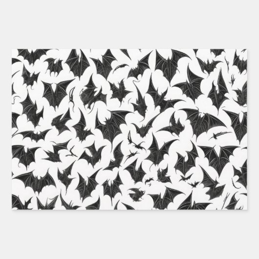 Halloween Gothic Bats Geschenkpapier Set (Vorderseite 2)