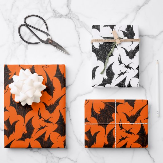 Halloween Gothic Bats Geschenkpapier Set (Vorderseite)