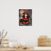 Halloween Gothic Big Eye Art Poster Print (Küche)