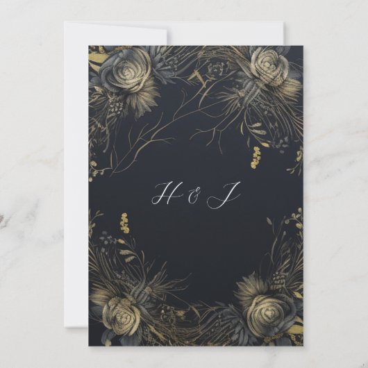 Halloween Gothic Black Wedding Einladung (Rückseite)