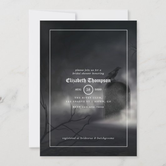 Halloween Gothic Bridal Dusche Einladung (Vorderseite)