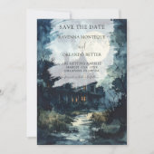 Halloween Gothic Castle Mondhochzeit Save The Date (Vorderseite)