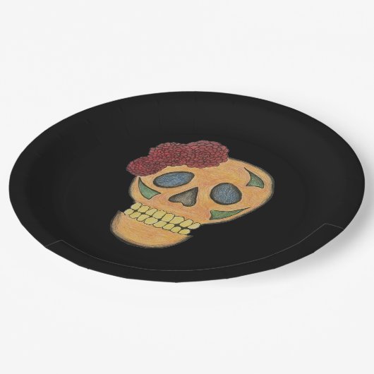 Halloween Gothic Day of the Dead Pappteller (Schrägansicht)