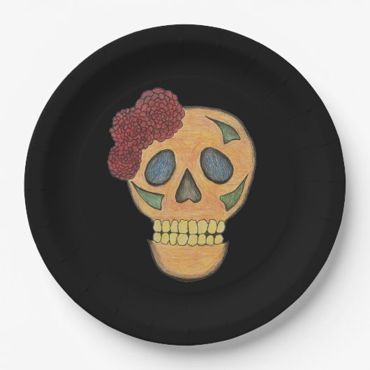 Halloween Gothic Day of the Dead Pappteller (Vorderseite)