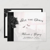 Halloween Gothic Elegant Bats Matching PostCard Ankündigungspostkarte (Vorne/Hinten)