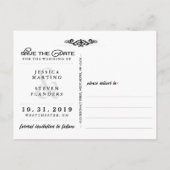 Halloween Gothic Elegant Save the Date PostCard Ankündigungspostkarte (Rückseite)