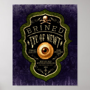Halloween Gothic Eye of Newt Witch Pop Vintag Poster